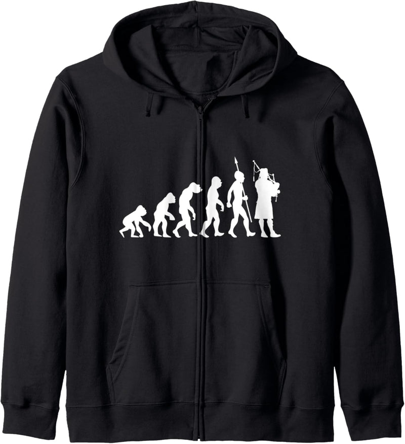 Dudelsack Dudelsackspieler Evolution Fun Lustig Schottland Kapuzenjacke