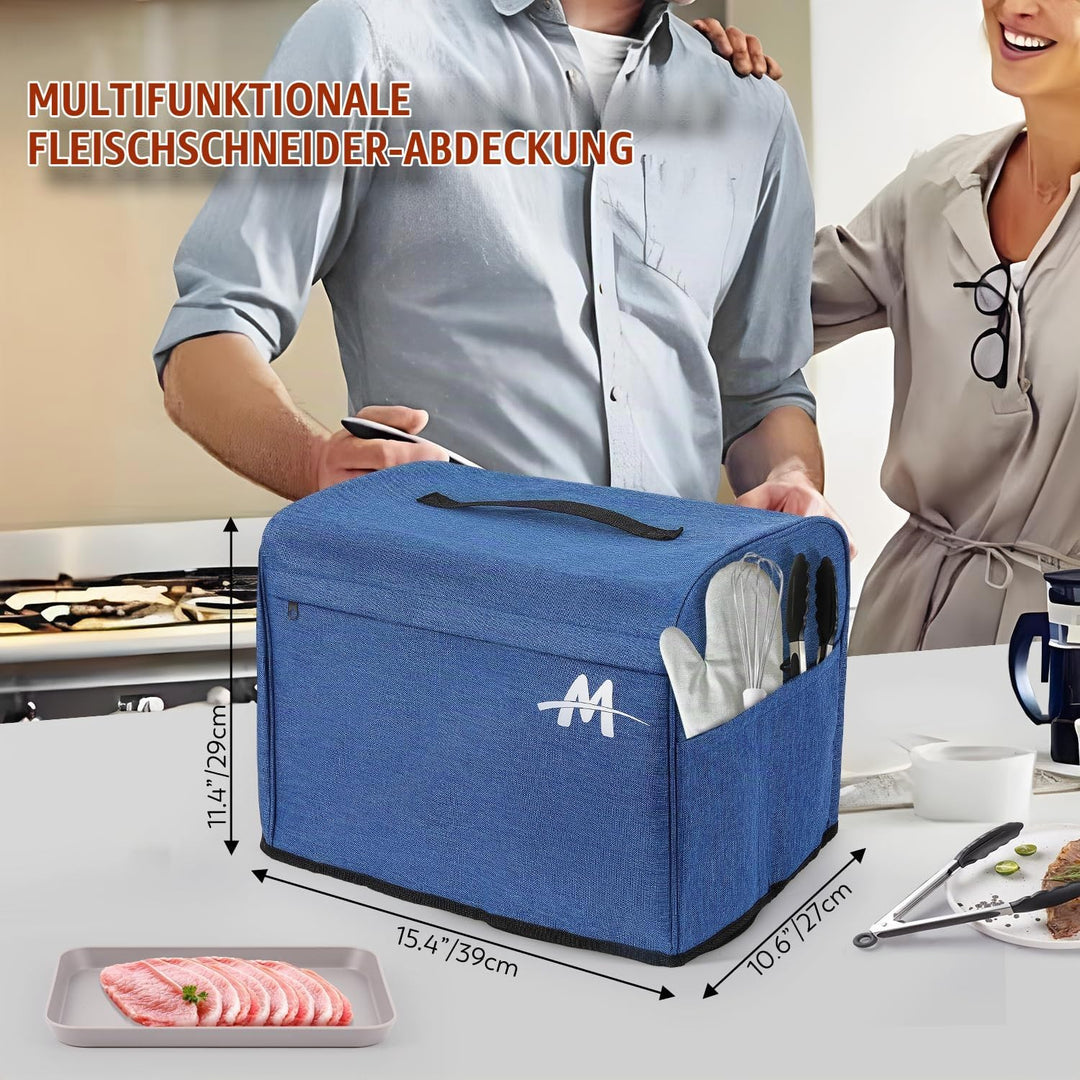 Moongiantgo Allesschneider Elektrisch Brotschneidemaschine mit 2x Abnehmbarer 19cm Edelstahlklinge,