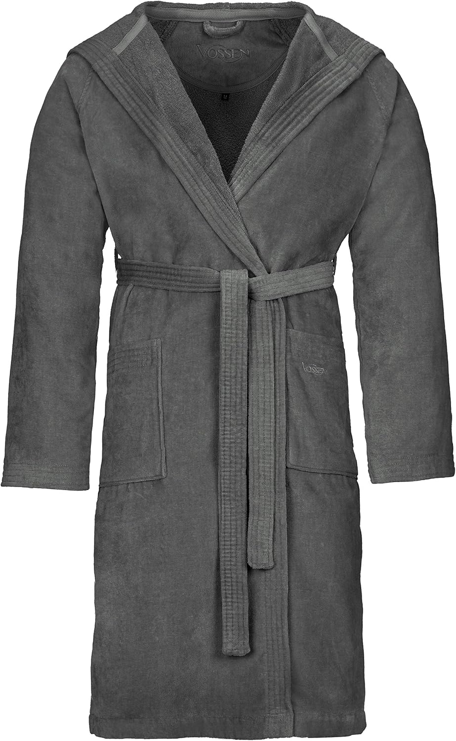 Vossen Unisex Bademantel mit Kapuze Texas XS flanell, XS flanell