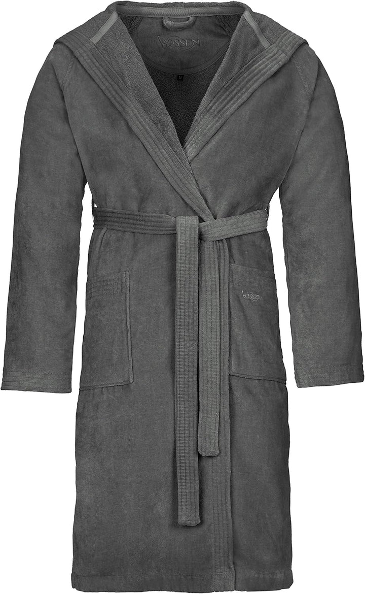Vossen Unisex Bademantel mit Kapuze Texas XS flanell, XS flanell