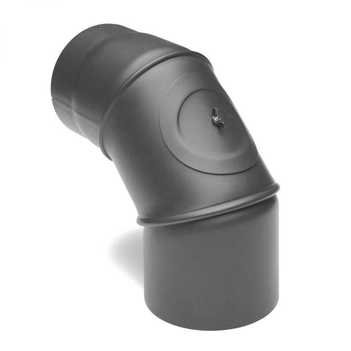 raik Rauchrohrbogen/Ofenrohrbogen 3-teilig drehbar 0-90° 120 mm Durchmesser mit Reinigungsöffnung St