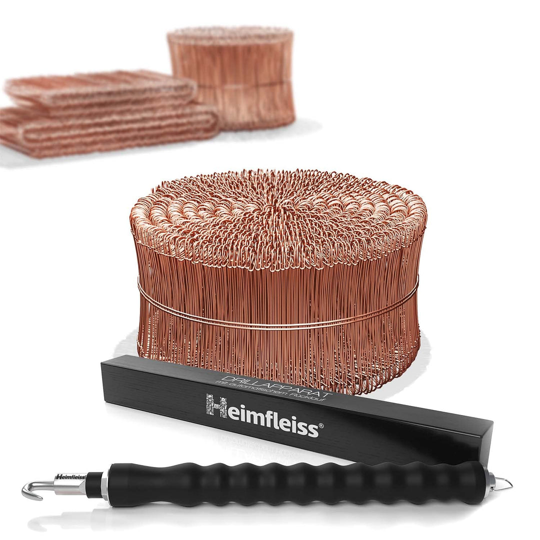 Heimfleiss® Drillapparat Driller + verkupfertem Rödeldraht 1,0 x 100-160 mm (1000 Stk) - hochwertige