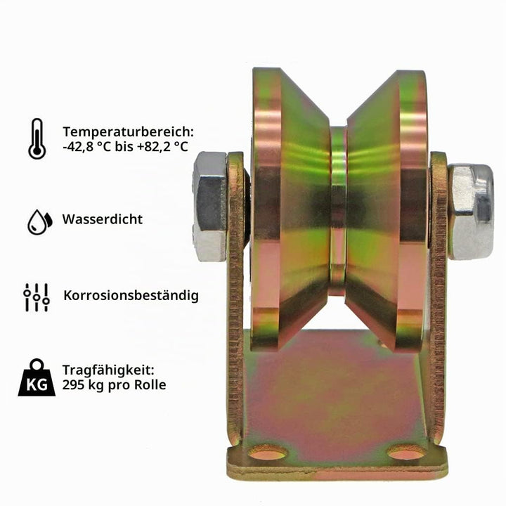 Skelang 4 Stück Rillenrad, 50mm Schiebetorräder, Stahlräder mit V-Nut, für Schiebetor, Werkstor, Gan