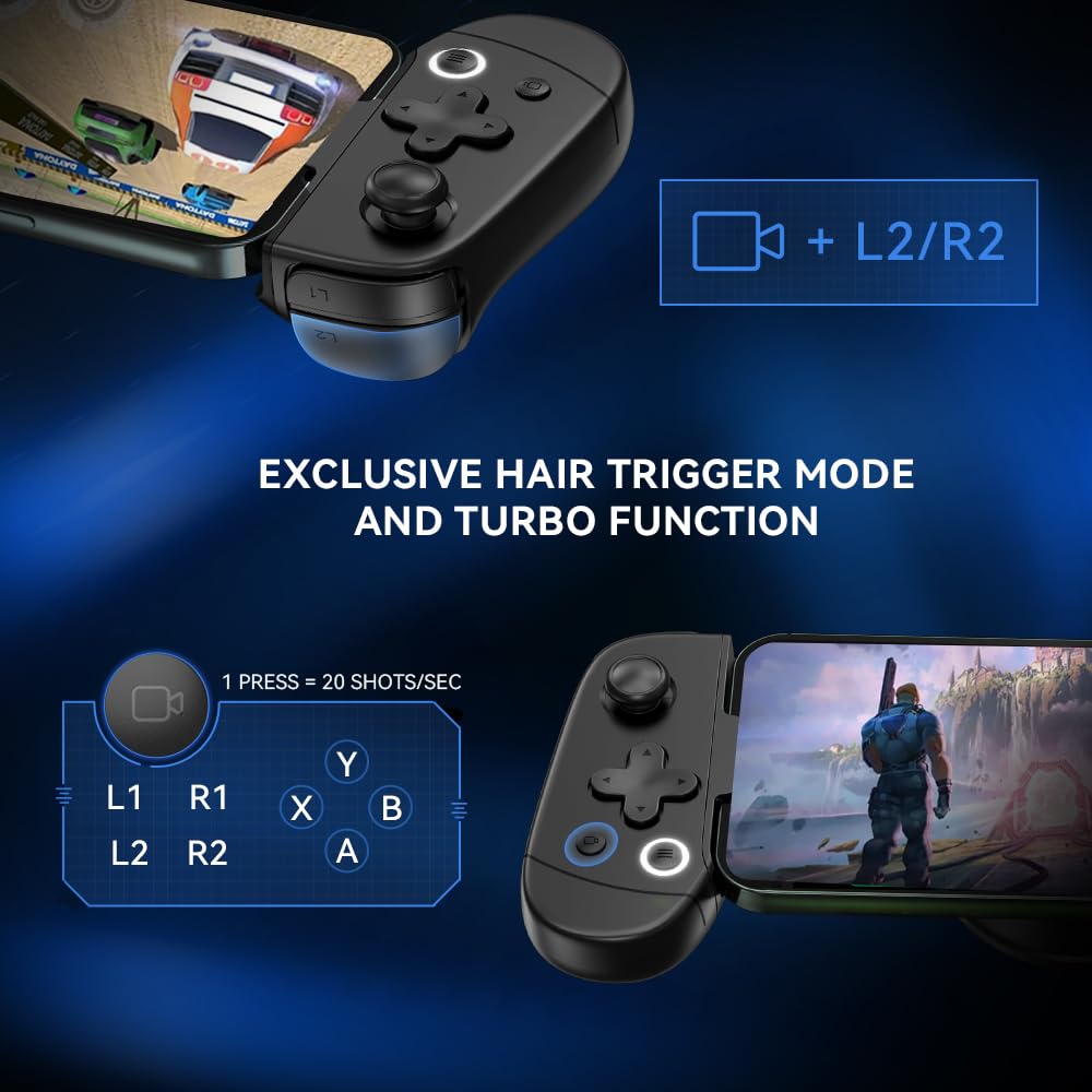 Leadjoy M1 Mobile Gaming Controller für iPhone iOS mit Kühlleitungsplatte, Hall-Effekt-Joysticks, iP