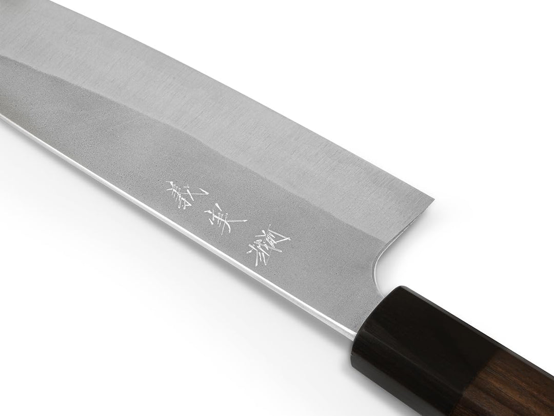 Profi SANTOKU Koch-Messer Yoshimi Kato Nashiji. Klingen-Länge 17cm. Aogami super, 3 Lagen, hand-gesc