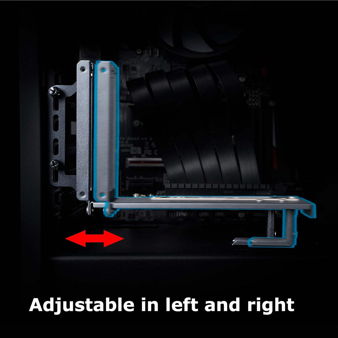 Akasa Riser Black PRO, Vertikale GPU-Halterung, PCIe 3.0 Riser Kabel, EMI Abschirmung, 200 mm, AK-CB