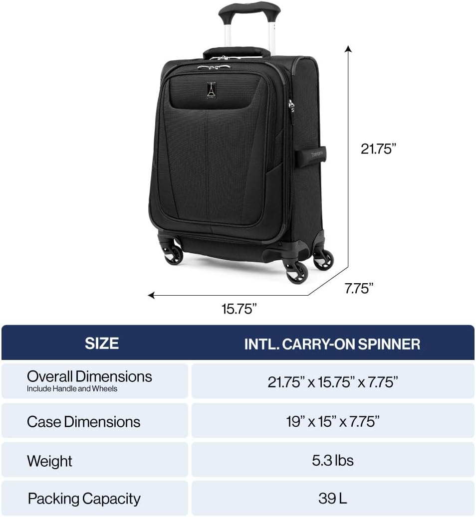 Travelpro Maxlite 5-Softside Erweiterbares Spinnrad Gepäck, champagnerfarben, Carry-on 19-Inch, Maxl