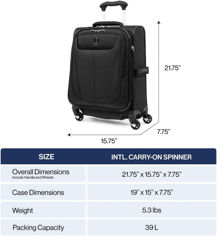 Travelpro Maxlite 5-Softside Erweiterbares Spinnrad Gepäck, champagnerfarben, Carry-on 19-Inch, Maxl