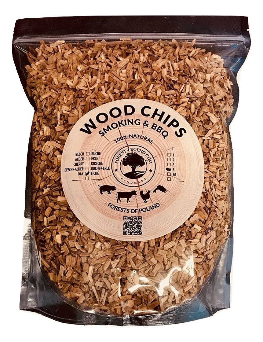5 Liter Rauchen Holz Chips für BBQ und Raucher, 100% Natur aus polnischen Wäldern (Eiche)