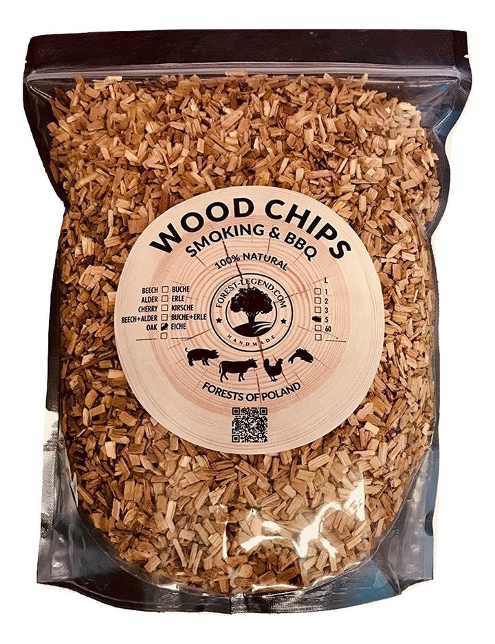 5 Liter Rauchen Holz Chips für BBQ und Raucher, 100% Natur aus polnischen Wäldern (Eiche)