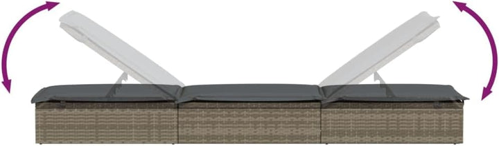 vidaXL Sonnenliege 2 STK., Gartenliege Verstellbare Sitzfläche, Liegestuhl Liege mit Tisch, Relaxlie