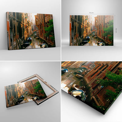 Bilder auf Leinwand Venedig Brücke Wasser Haus Leinwandbild 70x50cm Wandbilder Dekoration Wohnzimmer