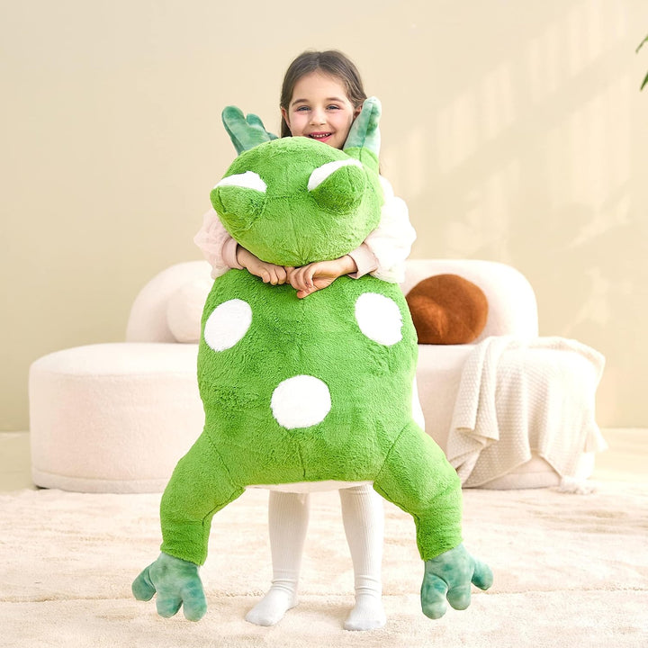 IKASA Gross Frosch Kuscheltier Riesen Stofftier,78cm Gross Plüschtier Riesige Plüsch Spielzeug Flaus