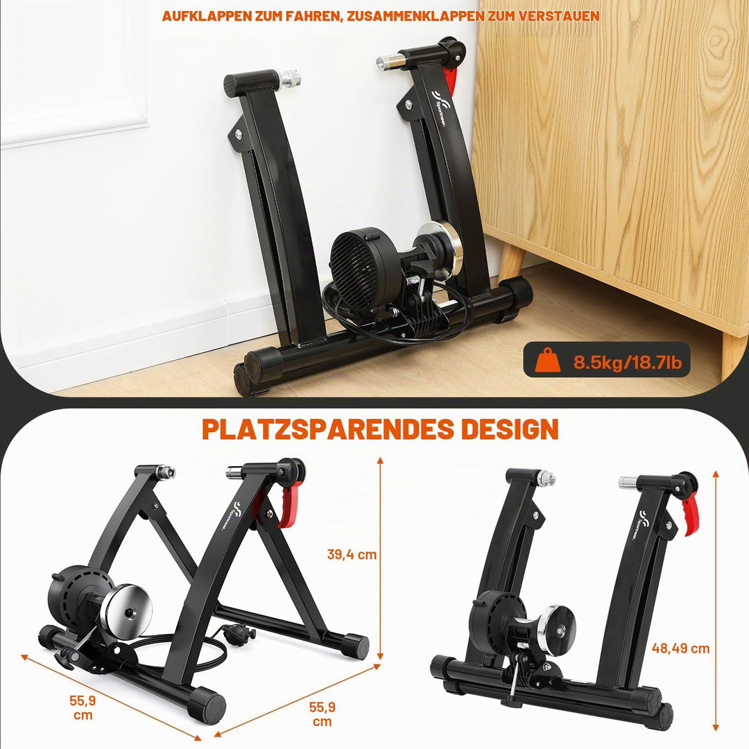 Sportneer Rollentrainer Fahrrad - Magnetischer Rollentrainer für 26-28" &amp; 700C Schnellspanner Vorder