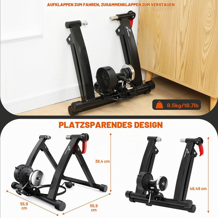 Sportneer Rollentrainer Fahrrad - Magnetischer Rollentrainer für 26-28" &amp; 700C Schnellspanner Vorder