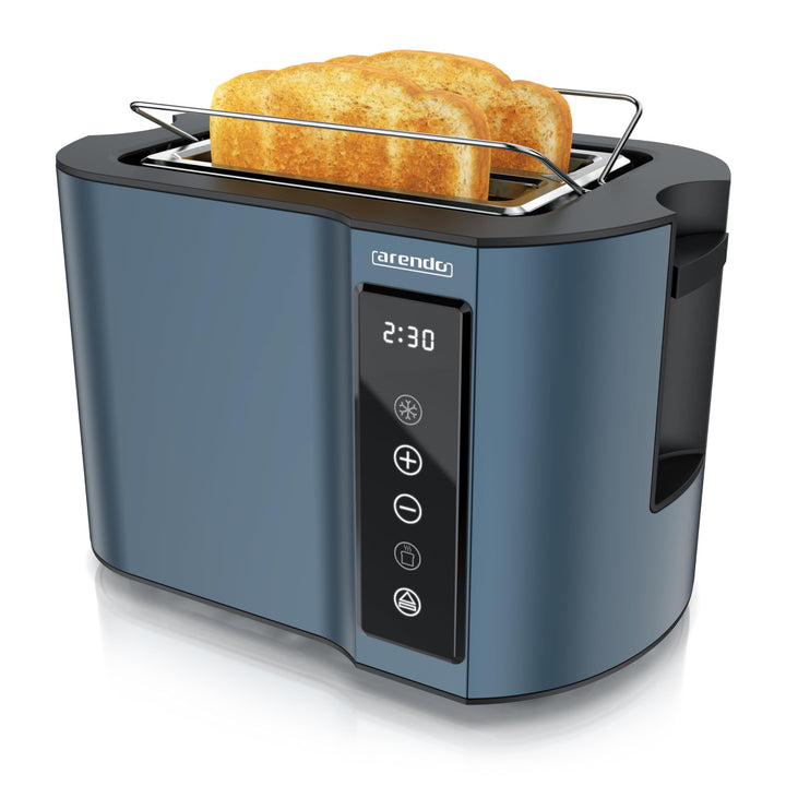 Arendo - Touch Toaster 2 Scheiben Edelstahl - Touchpanel - digital Display Restzeitanzeige - 800 W –