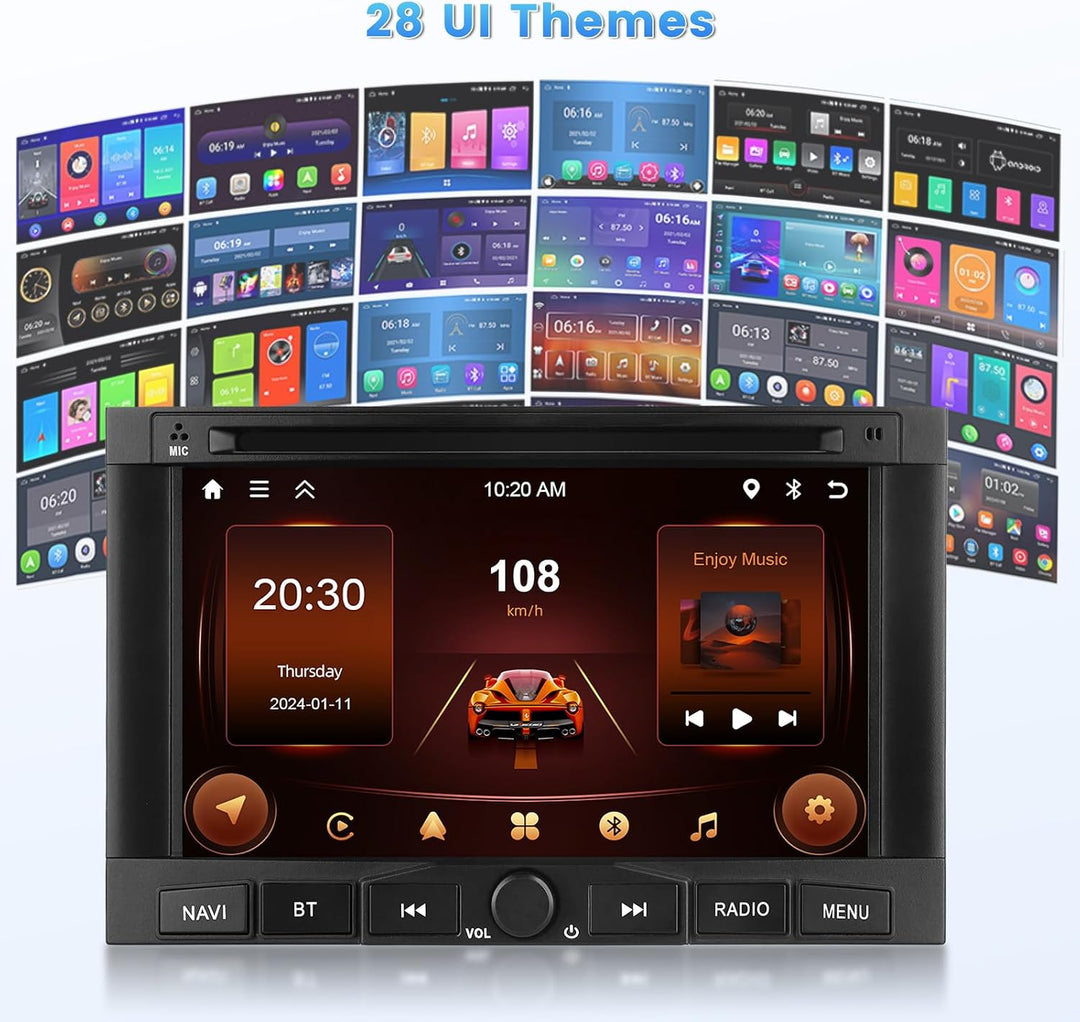 Hikity 2G 64G Autoradio Android 13 Für Peugeot 3008 5008 Partner Citroen Berlingo 2010-2016 mit Wire