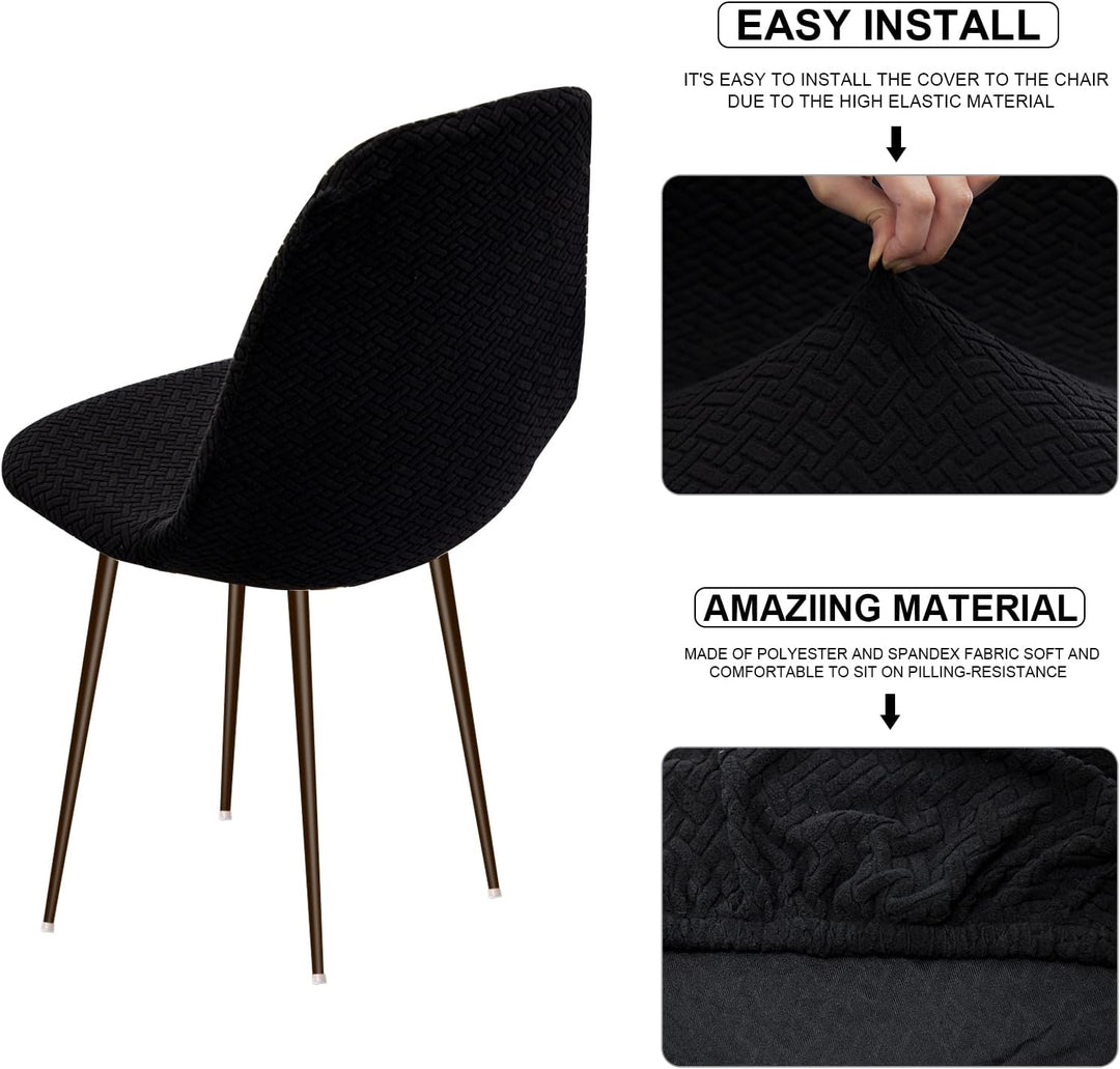 Lydevo Stuhlhussen 6er Esszimmer Strech Stuhlhussen für Esszimmerstühle Universal Waschbar Bezug Stu