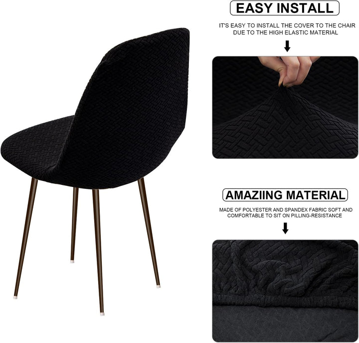 Stuhlhussen 4er Esszimmer Strech Stuhlhussen für Esszimmerstühle Universal Waschbar Bezug Stuhlhusse