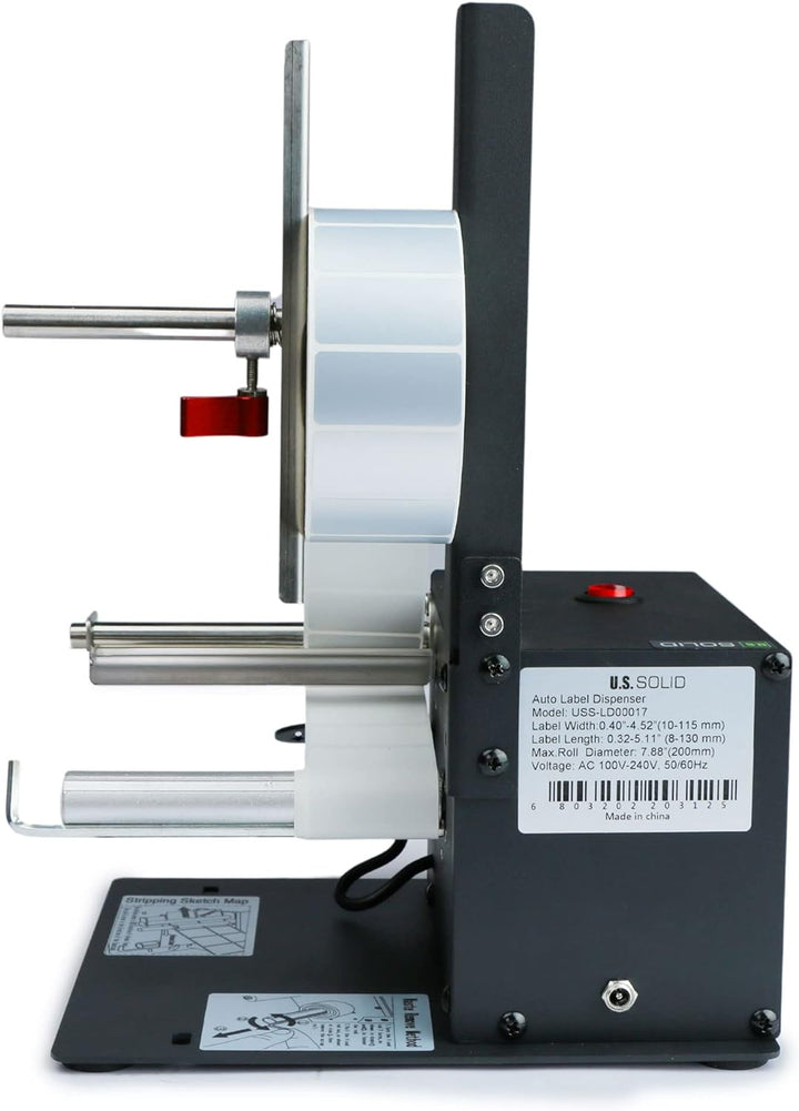 U.S. Solid Automatischer Etikettenspender Etikettendispenser - Breite 10-115MM Länge 8-130MM - Trans