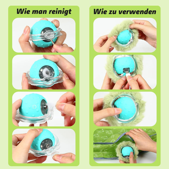 Interaktives Katzenspielzeug für Indoor-Katzen - Automatischer Rollball in Spielmatte, Versteck-und-