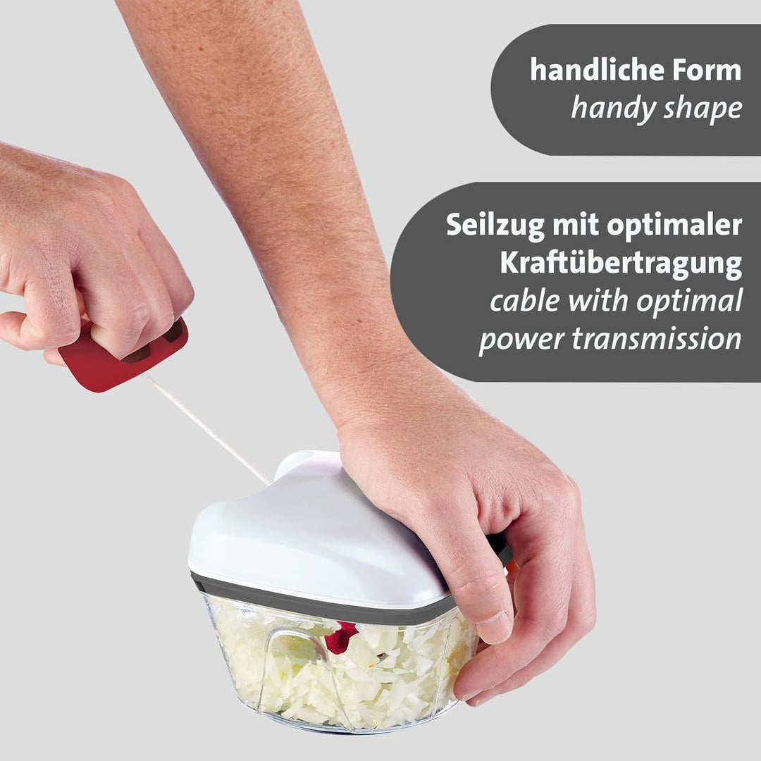 Westmark Multifunktions-Schneider mit Seilzug – hochwertiger Zerkleinerer für Zwiebeln, Salat, Gemüs