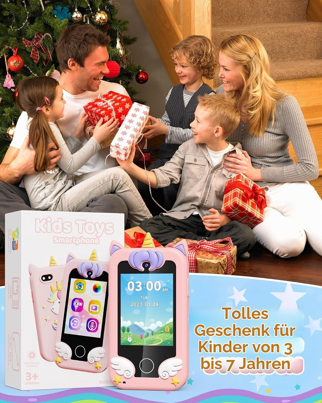Kinder Handy Smartphone Spielzeug, Einhorn-Geschenke und Spielzeuge für Mädchen und Jungen im Alter