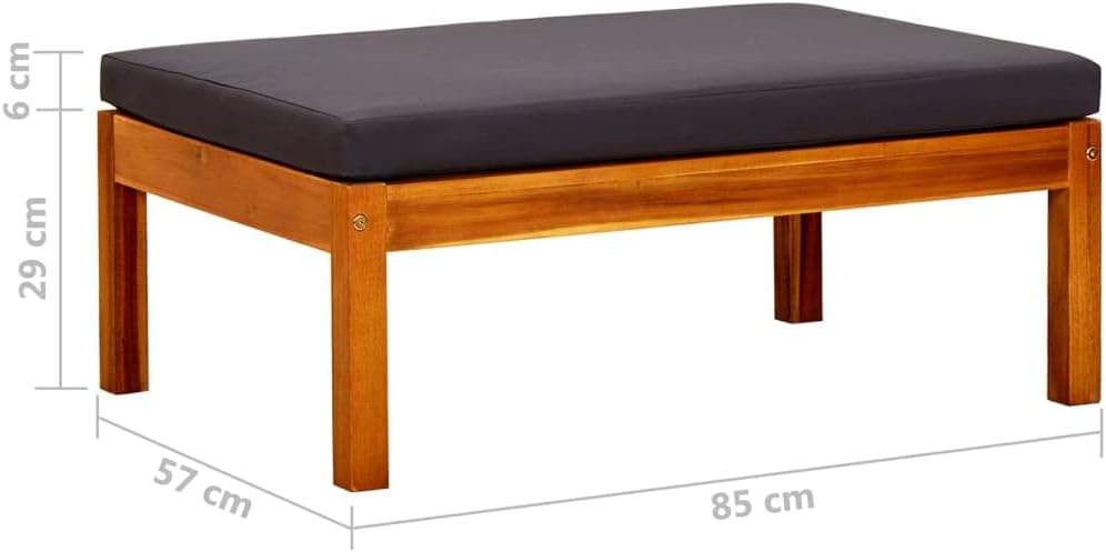 vidaXL 2X Akazienholz Massiv Gartenhocker Modular Fusshocker Fussbank Sitzhocker Hocker Holzhocker F