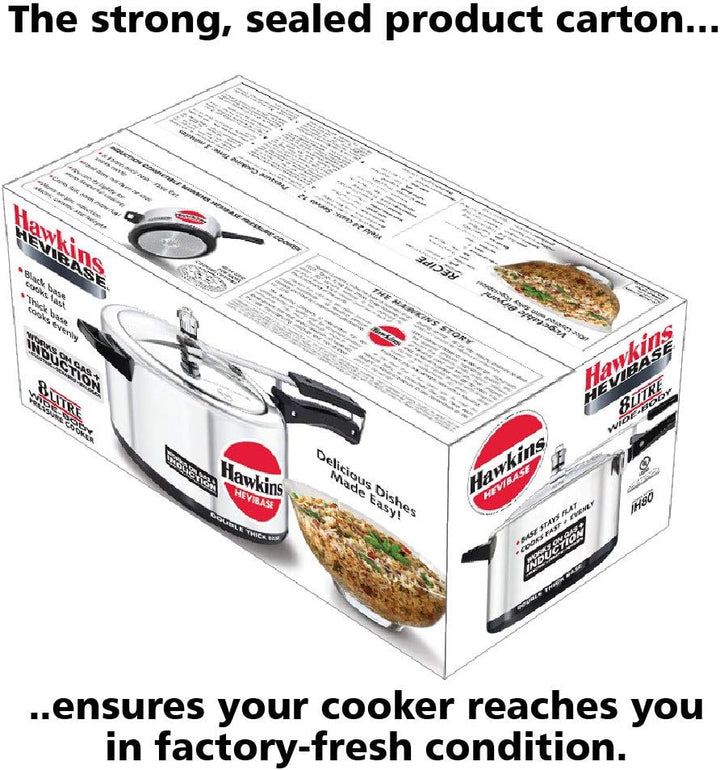 Hawkins Hevibase Induktions-Schnellkochtopf, 8 l, klein, Silber 8 Liter, 8 Liter