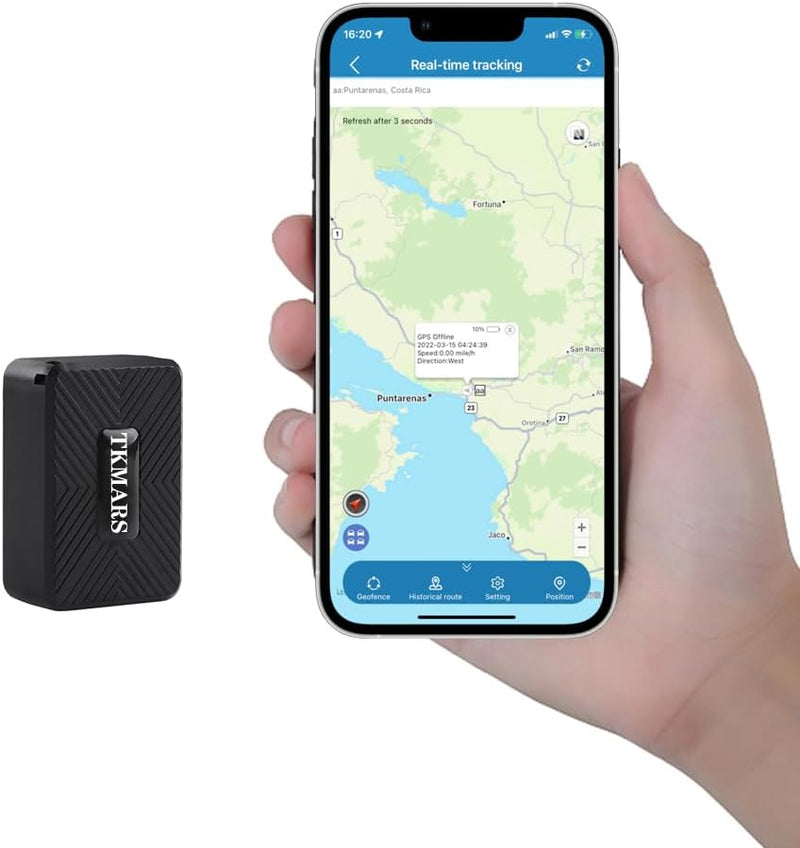 TKMARS TK913 GPS-Tracker Mini, 1500mAh Akku, magnetisches Ortungsgerät, funktioniert über SMS/APP/We