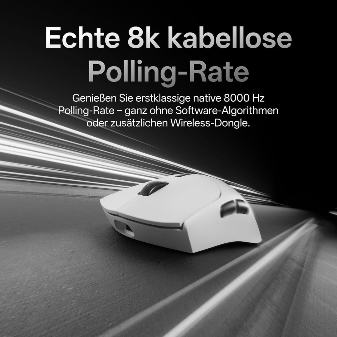 Rapoo VT7 MAX Kabellose Gaming-Maus, Echte 8000Hz Abfragerate, 30K DPI Sensor, 53g Ultraleicht, 750