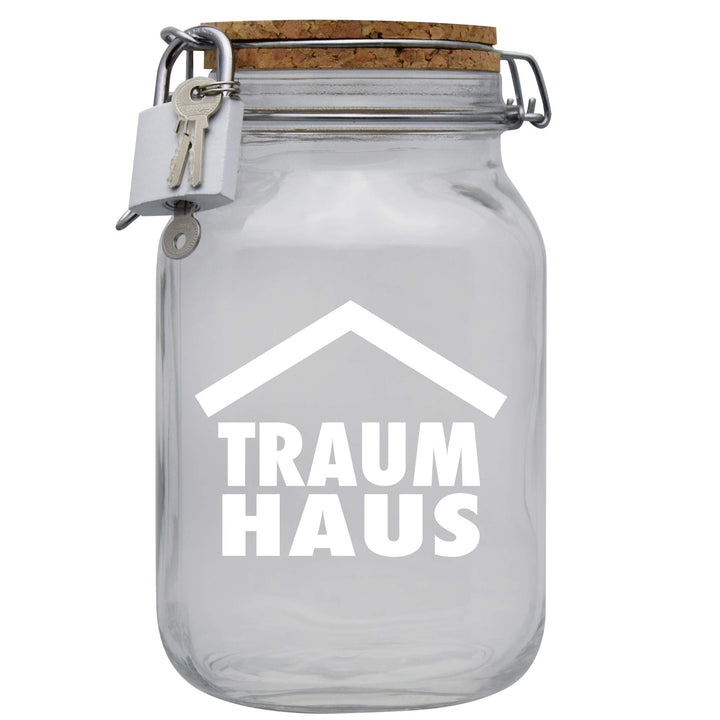 Spardose Traumhaus Geld Geschenk Idee Transparent XL