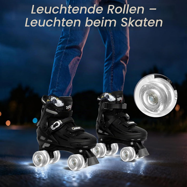 Nattork Rollschuhe Kinder, Verstellbare Rollschuhe für Kinder Jungen Mädchen, 4 Grössen Verstellbar