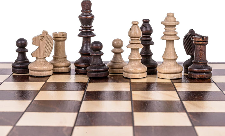 Square - Schach Schachspiel - MAGNETISCHE LUX- 28 x 28 cm - Schachfiguren & Schachbrett aus Holz