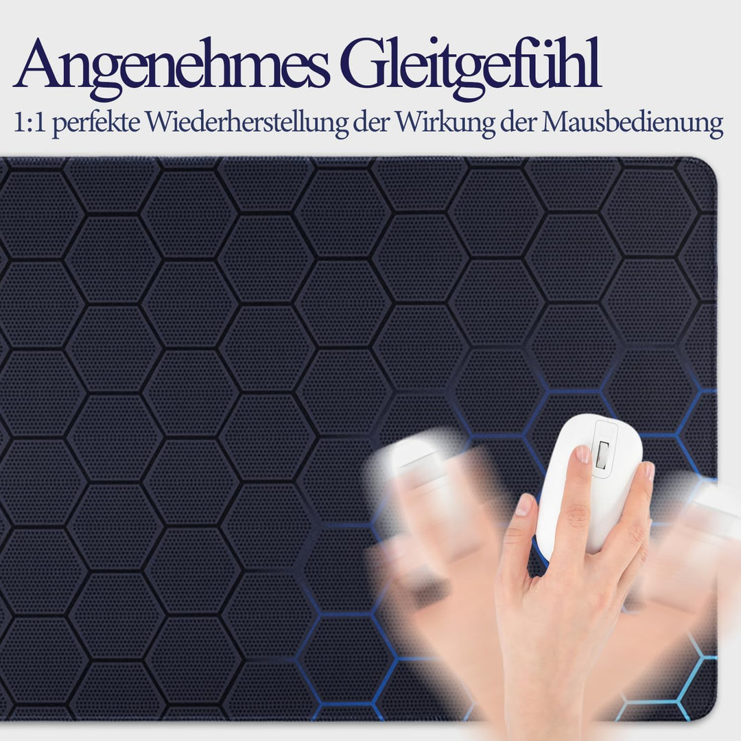Gaming Mauspad,XXL 900x400mm Hexagonalmuster Mauspad,Wabenmuster Mousepad für präzise Maussteuerung,
