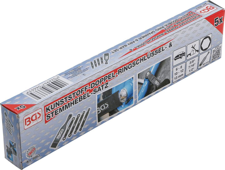BGS 6663 | Kunststoff-Doppel-Ringschlüssel- & Stemmhebel-Satz | 5-tlg.