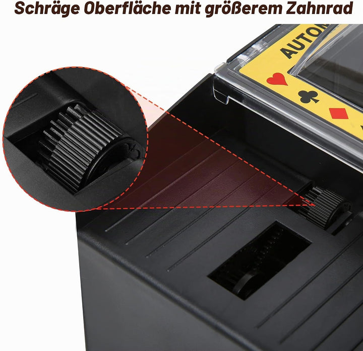 2/6 Deck Automatischer Kartenmischer (Spielkarten im Lieferumfang enthalten) – Batteriebetriebener e