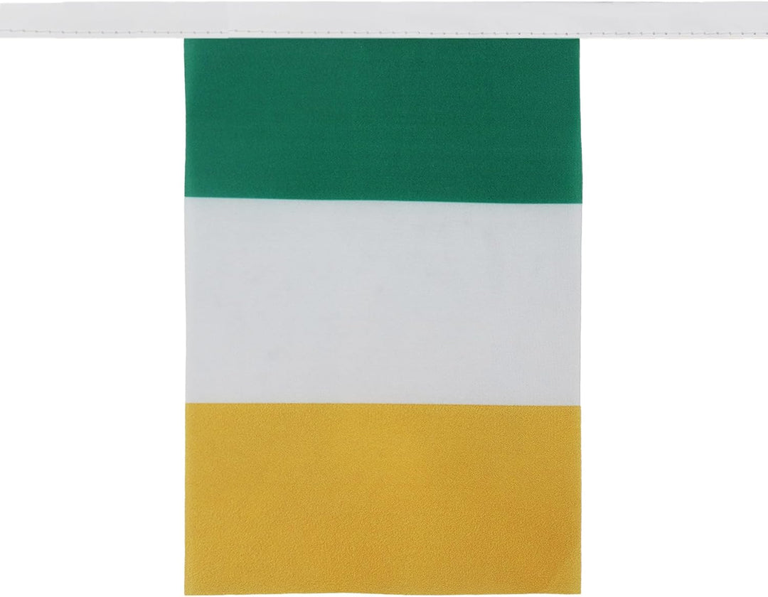 AZ FLAG FAHNENKETTE Irland 12 Meter mit 20 flaggen 45x30cm- IRISCHE Girlande Flaggenkette 30 x 45 cm