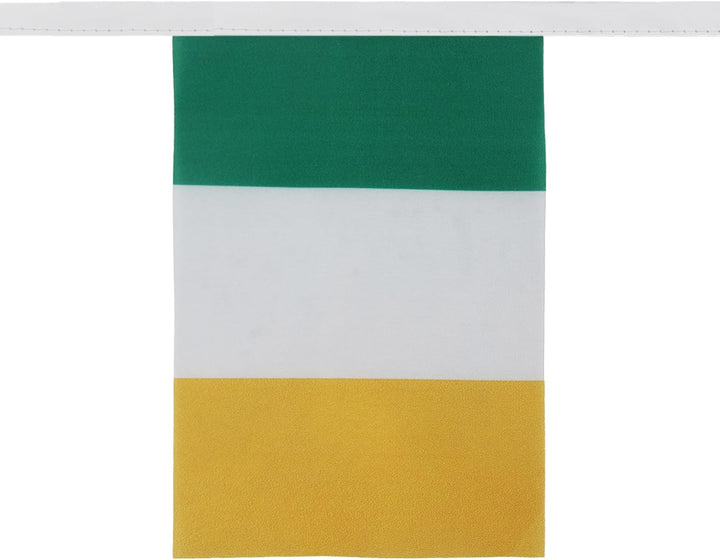 AZ FLAG FAHNENKETTE Irland 12 Meter mit 20 flaggen 45x30cm- IRISCHE Girlande Flaggenkette 30 x 45 cm