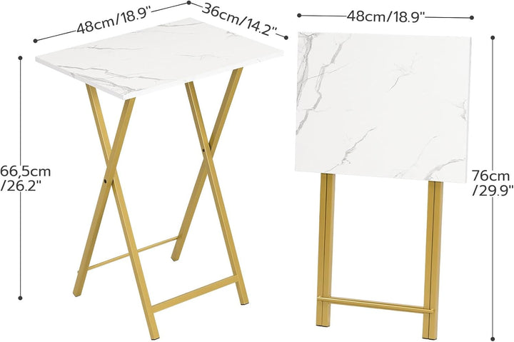 HOOBRO Beistelltisch Klappbar, Kleiner tabletttisch, TV Tray 2er Set, klapptisch Snack Tisch Industr