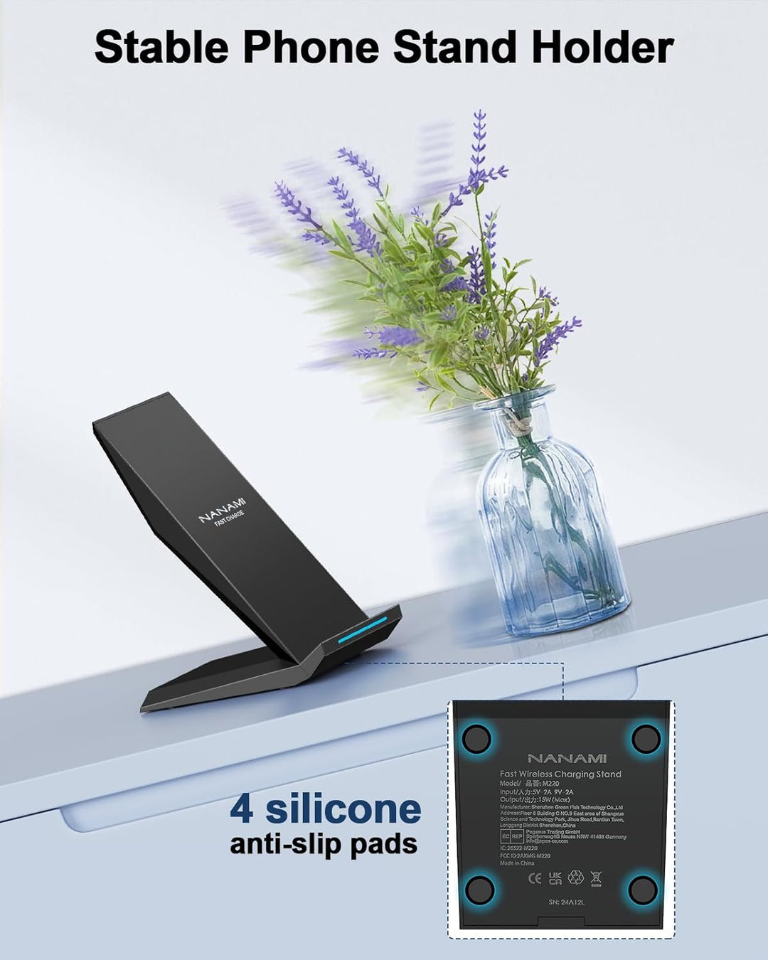 NANAMI Wireless Charger, 2-Pack 15W induktive ladestation für Samsung Galaxy S26 S25 S24 S23 S22 S21