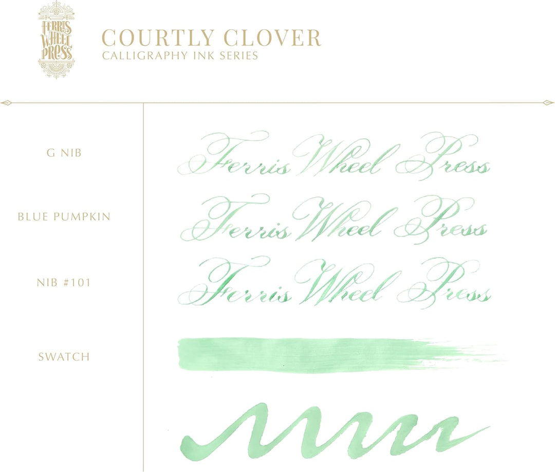 Ferris Wheel Press Calligraphy Ink | Courtly Clover Light Green | 28ml Light Green 28 ml, Light Gree