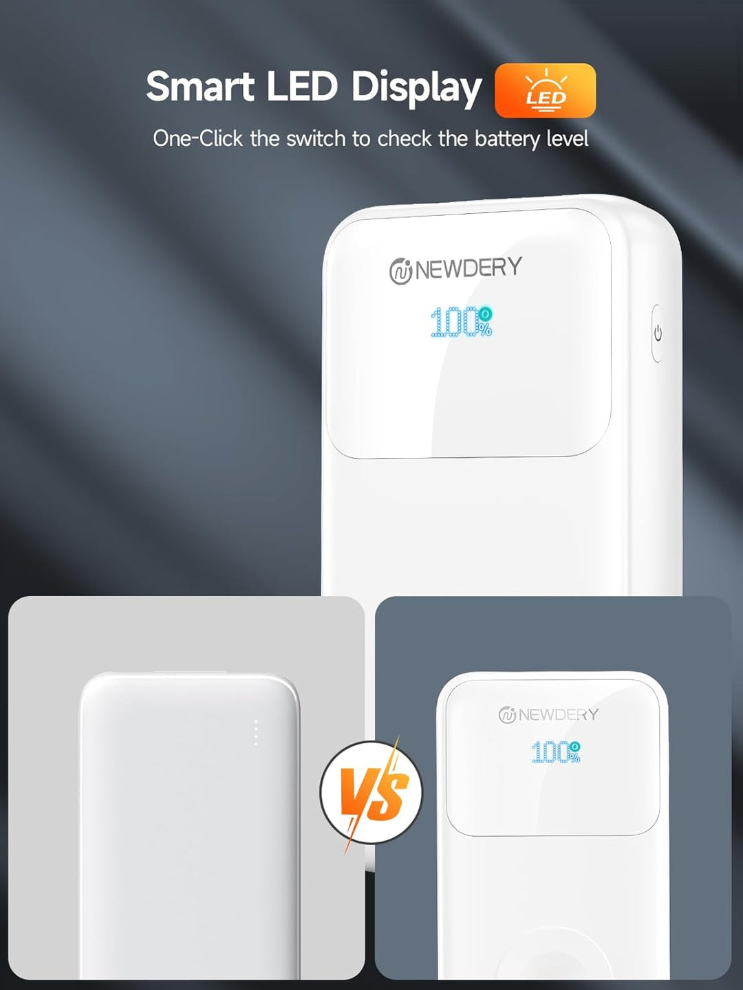 NEWDERY Powerbank für Apple Watch & iPhone Ladegerät 20000mAh Drahtloses Ladestation Power Bank, Sch