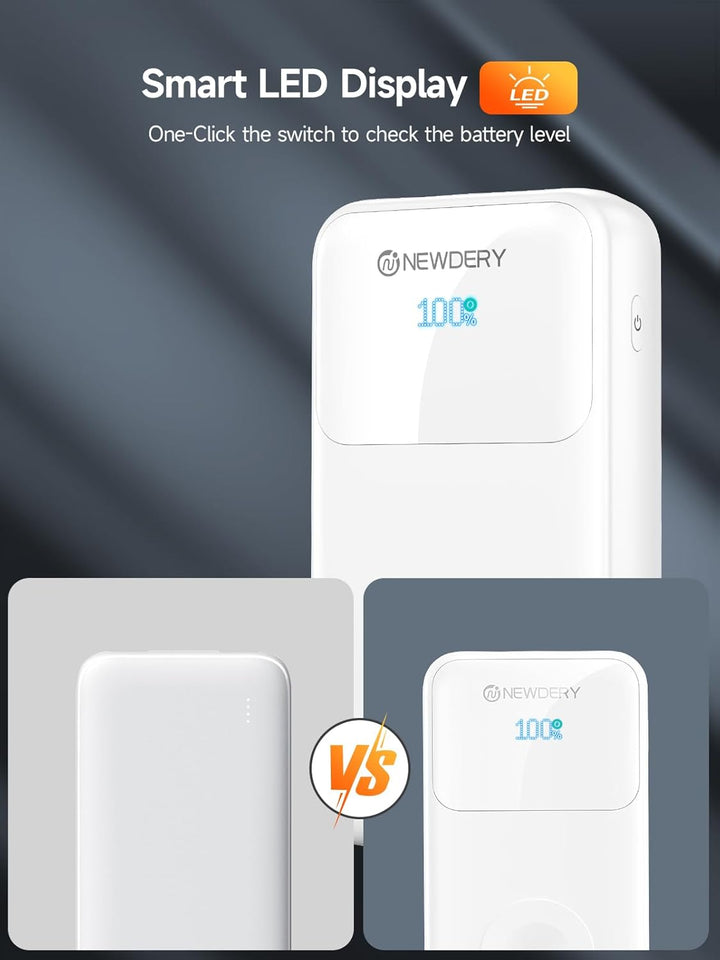 NEWDERY Powerbank für Apple Watch & iPhone Ladegerät 20000mAh Drahtloses Ladestation Power Bank, Sch