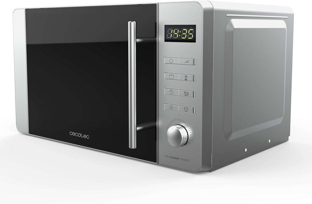 Cecotec Mikrowelle mit Grill Proclean 5010 Flatbed Edelstahl Mikrowelle 20 l, 700 W, 5 Stufen, 800 W