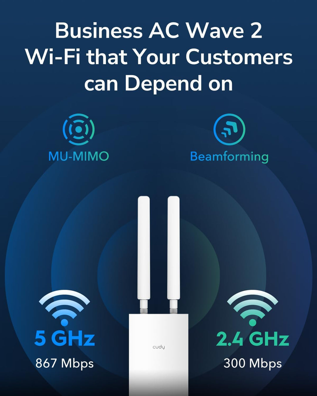 Cudy Outdoor AC1200 Gigabit Wireless Access Point, WLAN-Extender für den Aussenbereich, IP65 wasserd