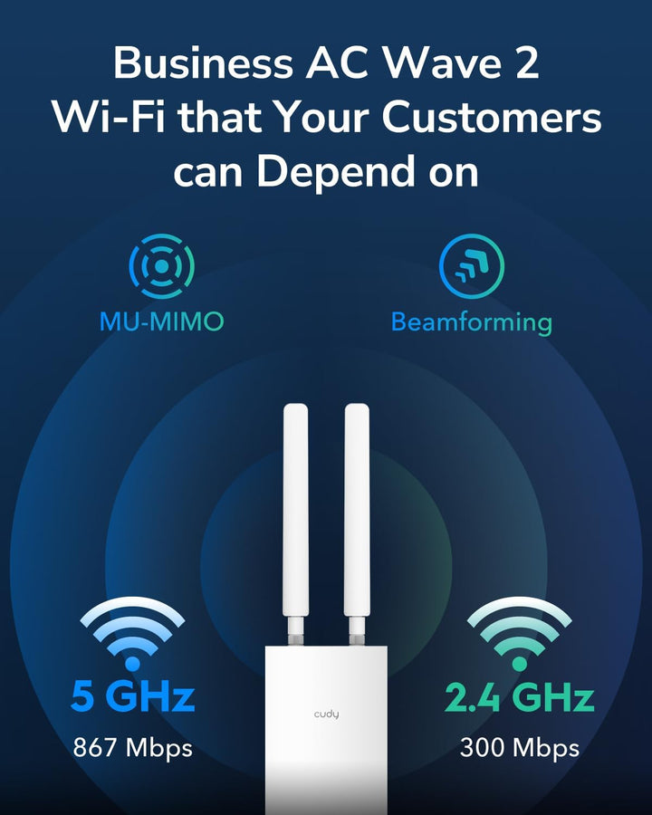 Cudy Outdoor AC1200 Gigabit Wireless Access Point, WLAN-Extender für den Aussenbereich, IP65 wasserd