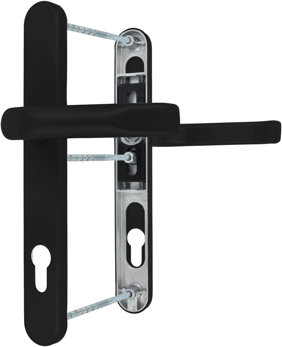 Premium Drückergarnitur Saturn DHS 92mm - Oval - Griff-Griff, Farbe:Schwarz RAL 9005, Schildbreite:3