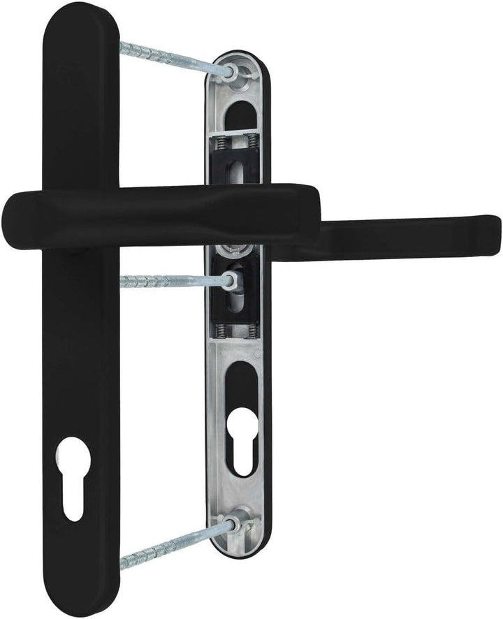 Premium Drückergarnitur Saturn DHS 92mm - Oval - Griff-Griff, Farbe:Schwarz RAL 9005, Schildbreite:3