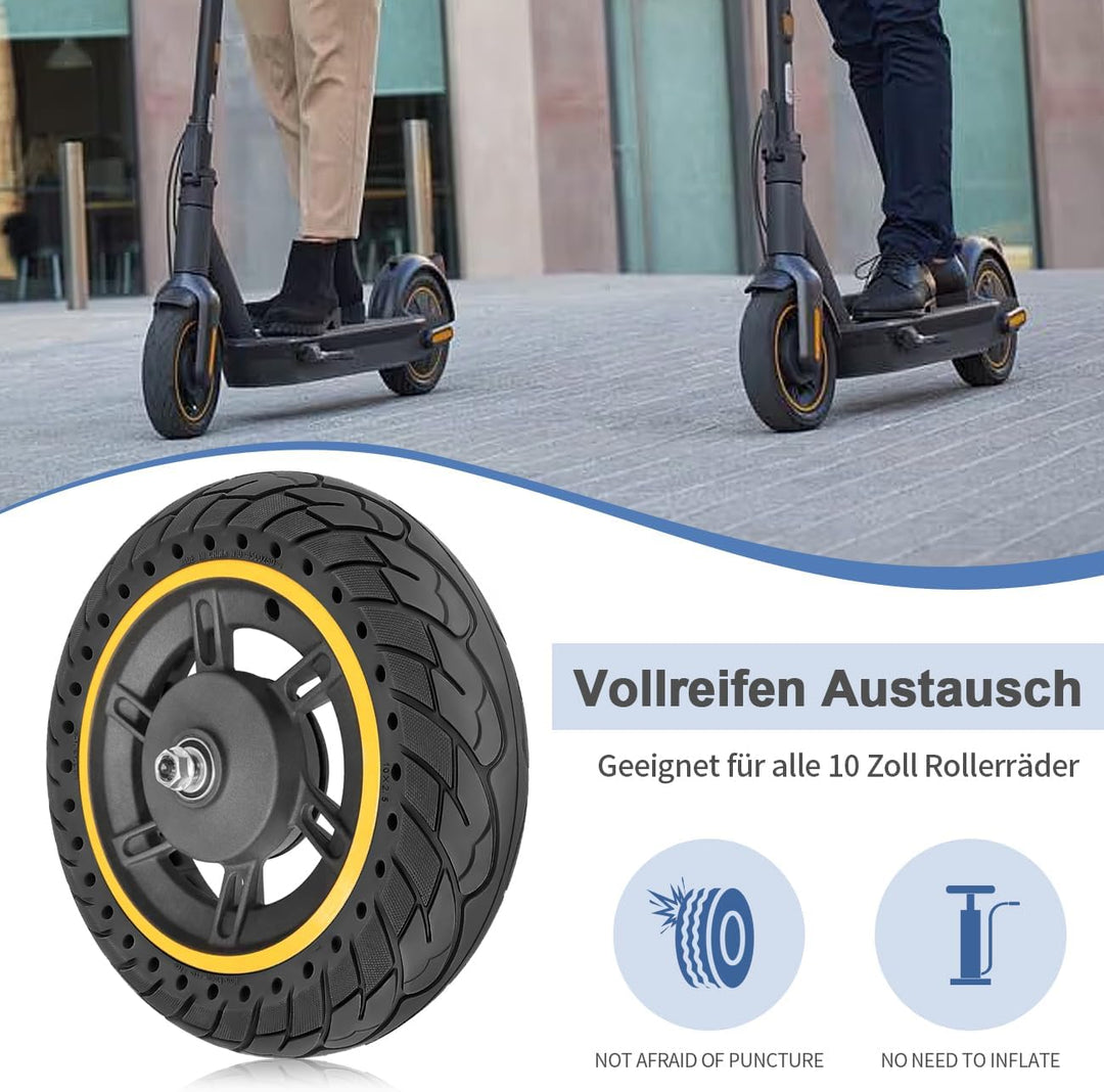 Vollreifen für Max G30, 10 Zoll Vollgummireifen Vorderrad, 60/70-6,5 Roller Ersatzräder für Segway N